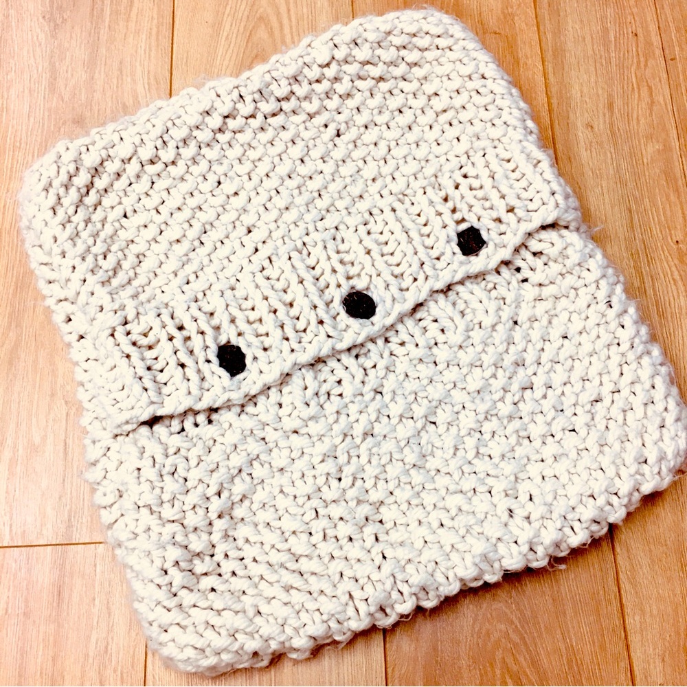 Nordstrom Sweater chunky knit cream pillow case cover sham cozy farmhouse boho